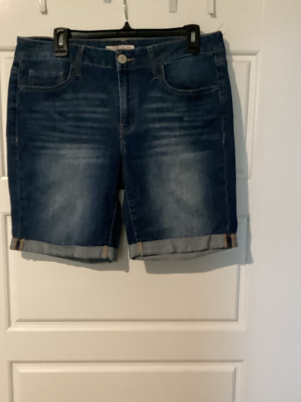 SO Women's Dark Blue Rolled Cuff Denim Shorts
